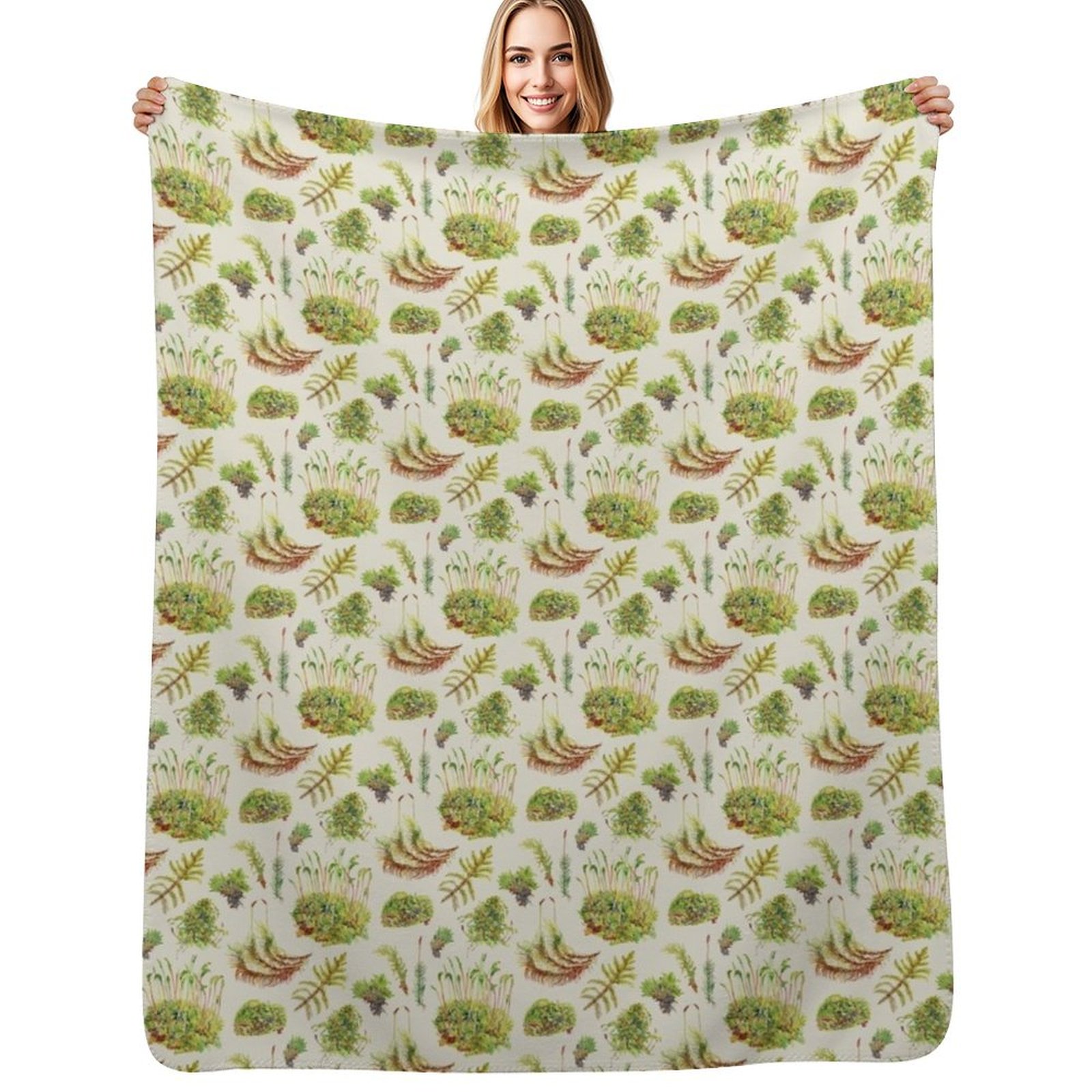 Neutral Throw Blanket - มอสส์ - ผ้าห่มนุ่มสบายแบบกลางเฉดสี ดีไซน์หรูหรา ผ้าห่มขนหนาสำหรับฤดูหนาว ผ้าห่มหนาสำหรับนักออกแบบ
