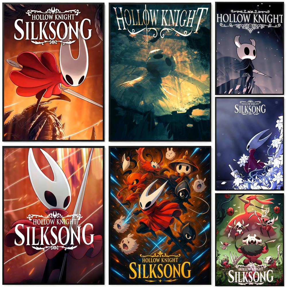 Home Decor Living Room Ideas - โปสเตอร์เกม Hollow Knight พิมพ์ HD สไตล์ไซเบอร์พังค์