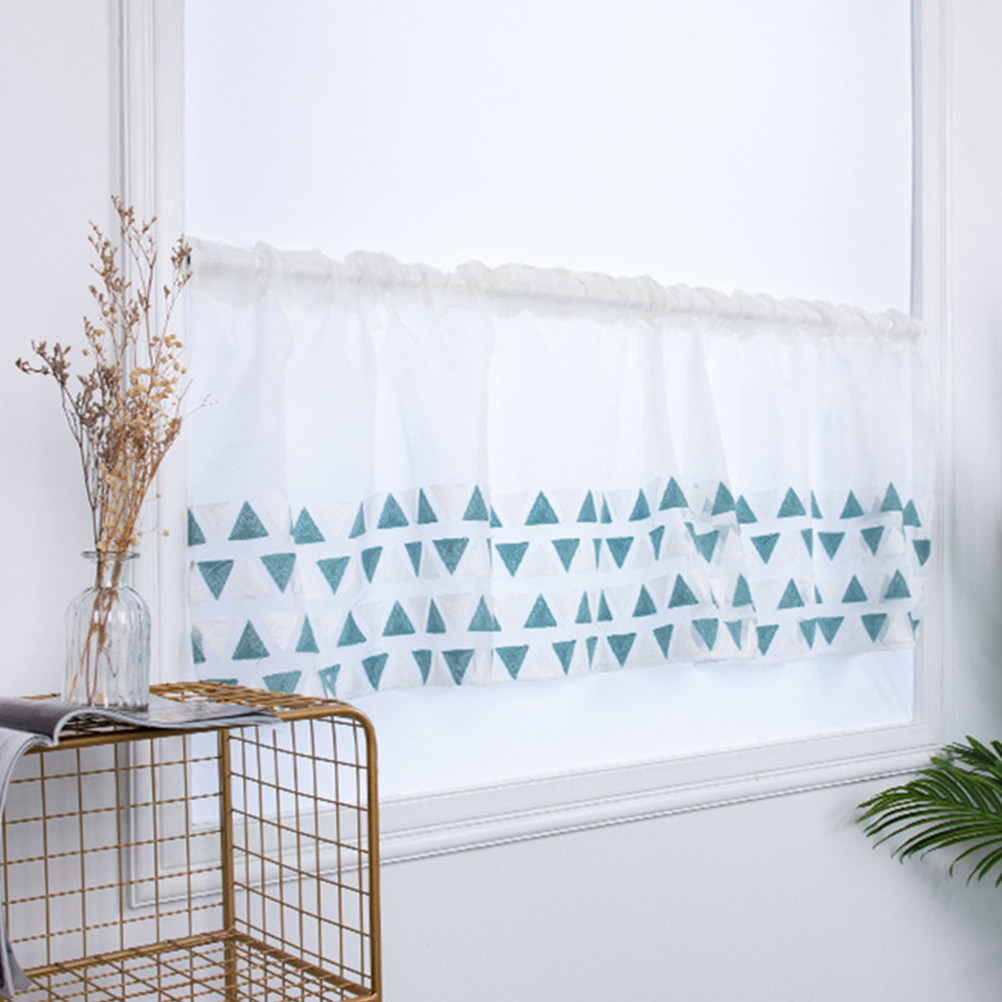 Blackout Curtains - ม่านครึ่งบานเนื้อบางเบาคุณภาพพรีเมียม ม่านสั้นสำหรับตกแต่งหน้าต่าง สไตล์โรแมนติก ตกแต่งบ้านแบบกันแสง ขนาด 100x50