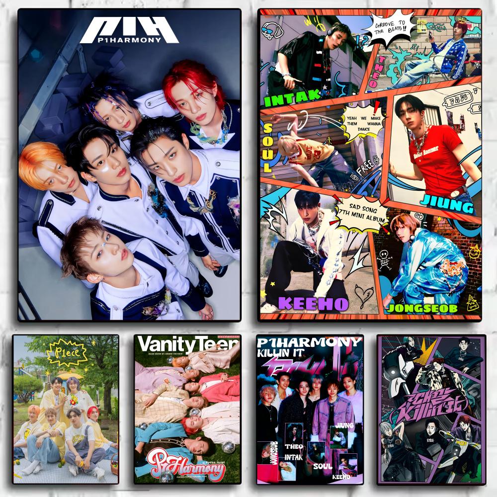 Home Decor Magazine - โปสเตอร์นิตยสาร Pop KPOP P_P1Harmony สำหรับตกแต่งผนัง สติ๊กเกอร์ติดผนัง