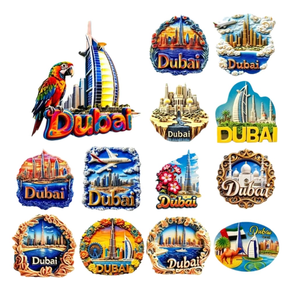 Home Decor Uae - แม่เหล็กติดตู้เย็นเรซิ่น 3 มิติ รูปแบบดูไบ สหรัฐอาหรับเอมิเรตส์ บูร์จ