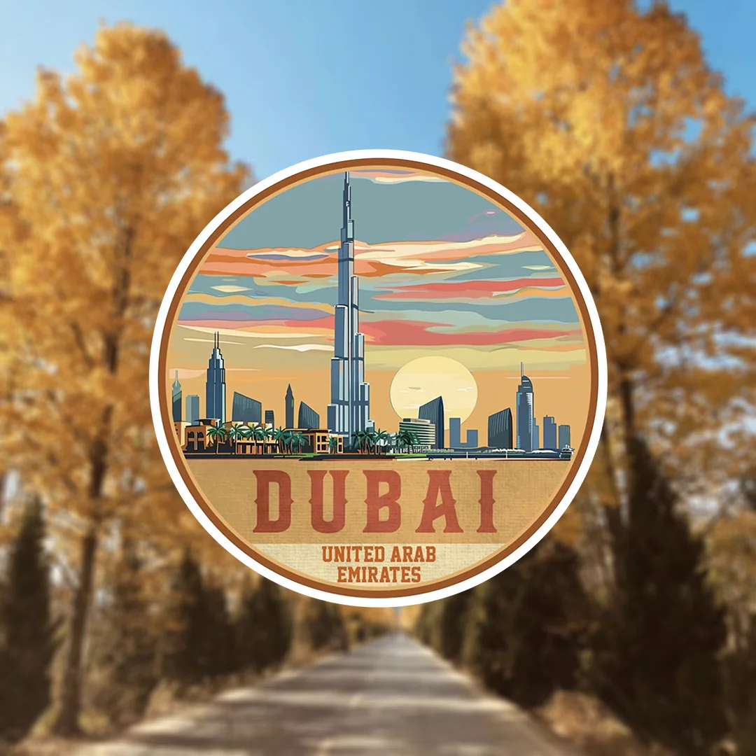 Home Decor Uae - สติกเกอร์ไวนิลลายการ์ตูนดูไบ UAE แบบด้าน 1 ชิ้น สำหรับตกแต่งรถยนต์