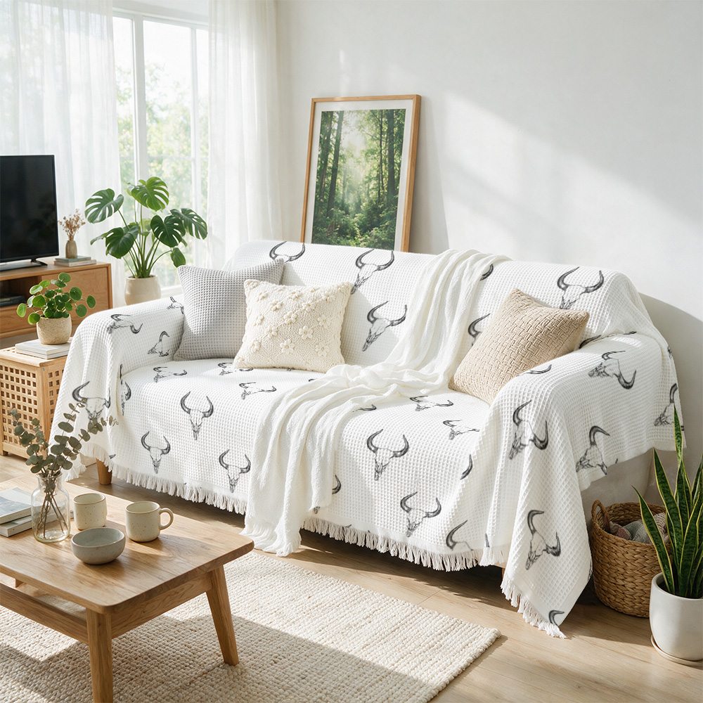 ผ้าห่มลายกวางสไตล์โบโฮสุดหรู ส - Neutral Throw Blanket บทวิจารณ์และราคา