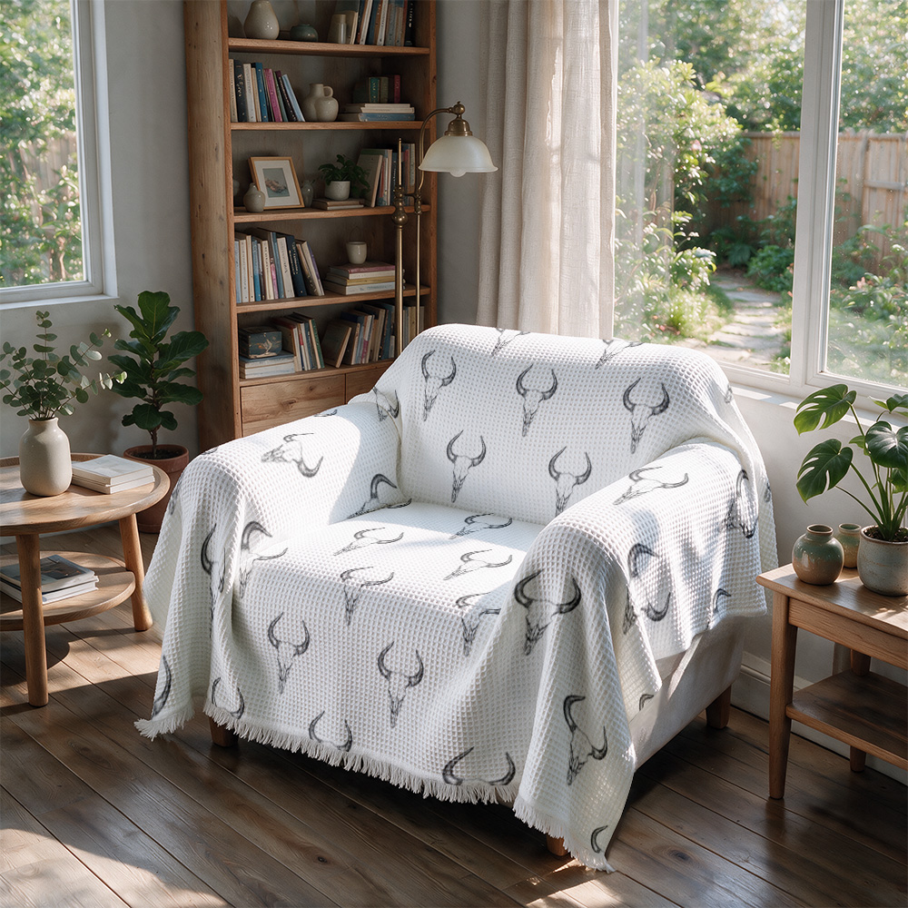 ผ้าห่มลายกวางสไตล์โบโฮสุดหรู ส - Neutral Throw Blanket บทวิจารณ์และราคา