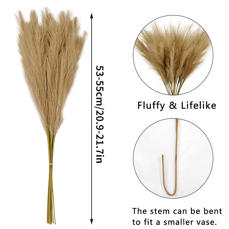 ดอกไม้ประดิษฐ์ 5 ชิ้น/ชุด ตกแต - Pampas Grass Decor บทวิจารณ์และราคา