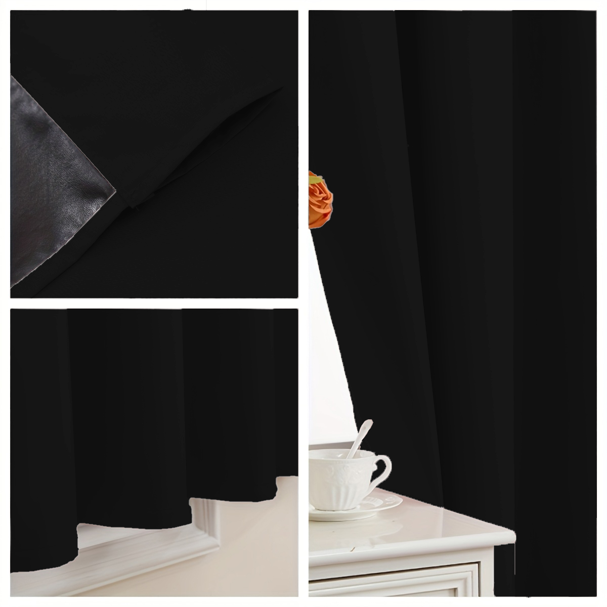 ผ้าม่านสีทึบเรียบง่าย 1 ชิ้น ผ - Blackout Curtains บทวิจารณ์และราคา