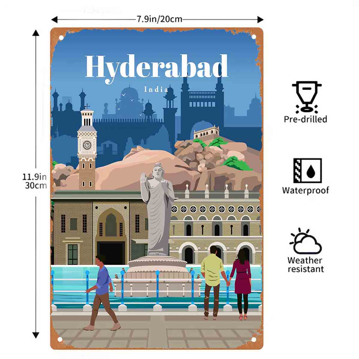 ป้ายโลหะตกแต่งผนังรูปภาพเมือง  - Home Decor Hyderabad บทวิจารณ์และราคา