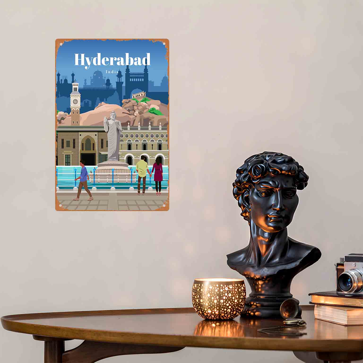 ป้ายโลหะตกแต่งผนังรูปภาพเมือง  - Home Decor Hyderabad บทวิจารณ์และราคา