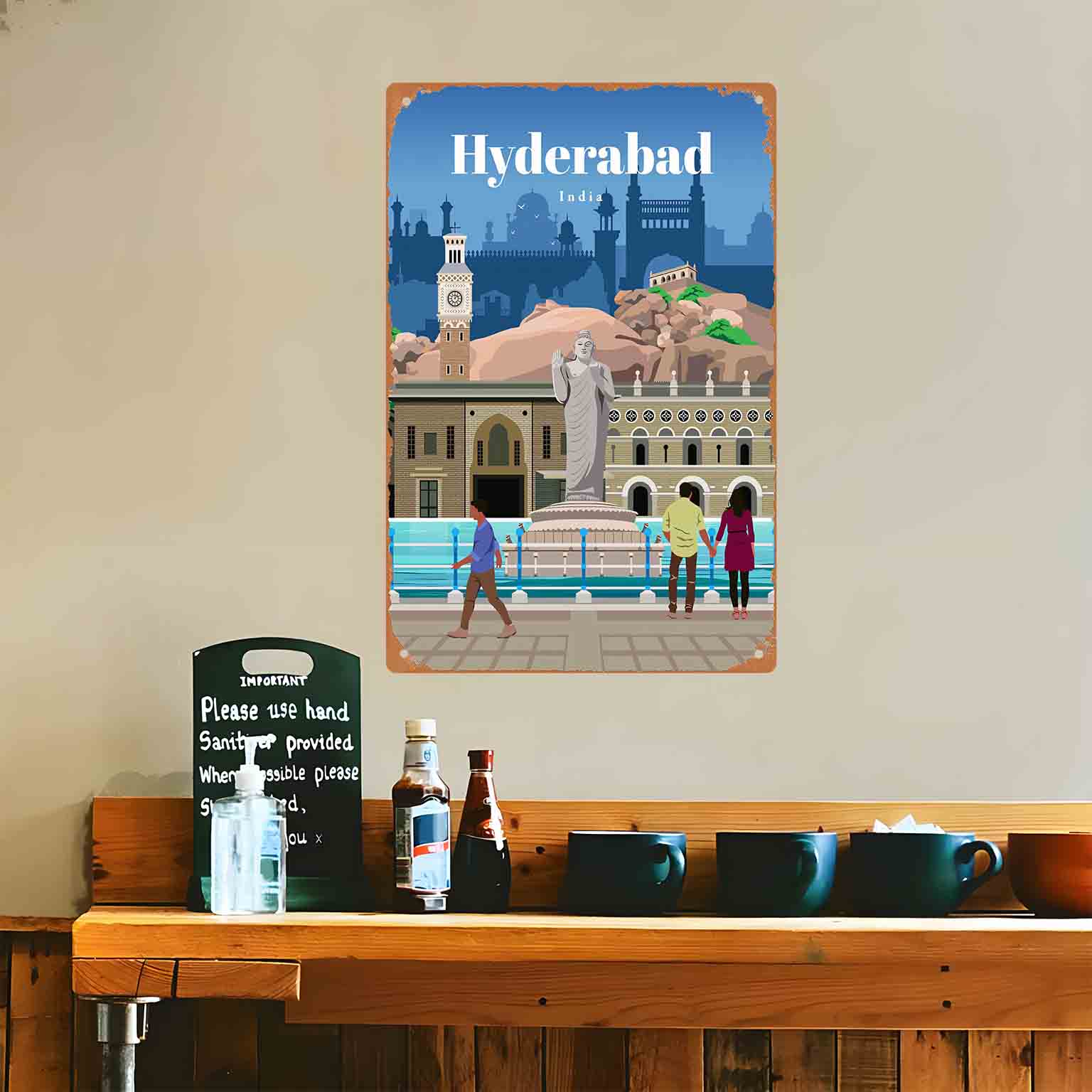 ป้ายโลหะตกแต่งผนังรูปภาพเมือง  - Home Decor Hyderabad บทวิจารณ์และราคา