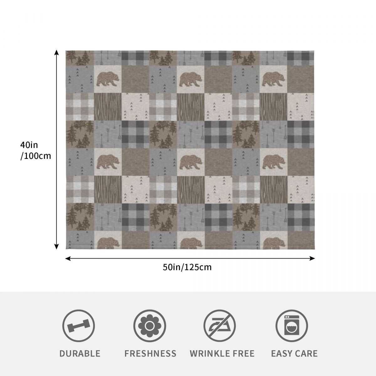 ผ้าห่มลายแพทช์เวิร์คหมี - ผ้าห - Neutral Throw Blanket บทวิจารณ์และราคา