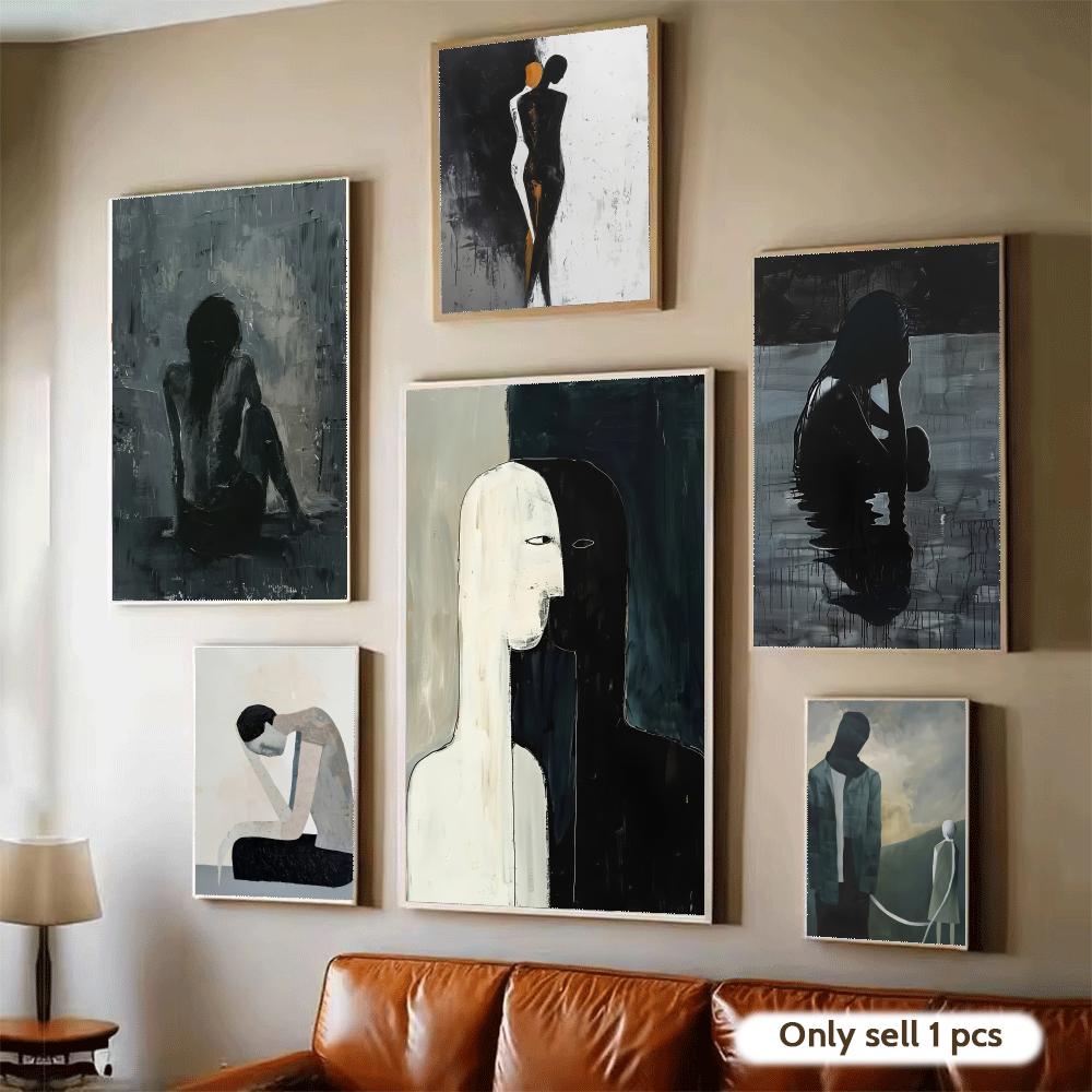 ภาพวาดสีเข้ม ศิลปะการออกแบบ โป - Home Decor Living Room Ideas บทวิจารณ์และราคา