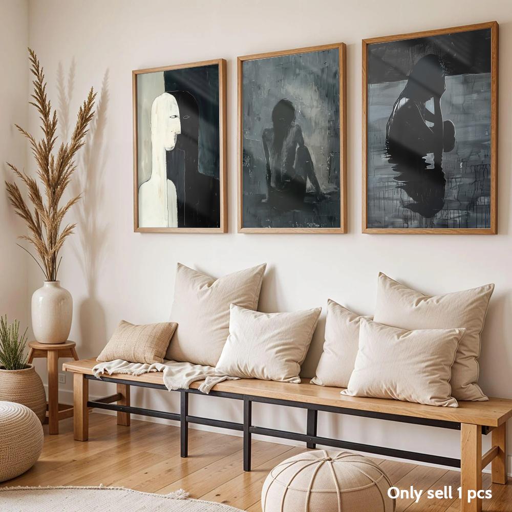 ภาพวาดสีเข้ม ศิลปะการออกแบบ โป - Home Decor Living Room Ideas บทวิจารณ์และราคา