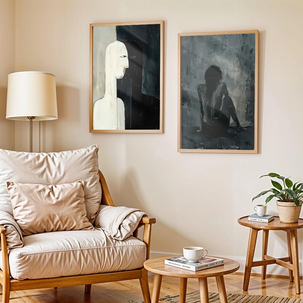 ภาพวาดสีเข้ม ศิลปะการออกแบบ โป - Home Decor Living Room Ideas บทวิจารณ์และราคา