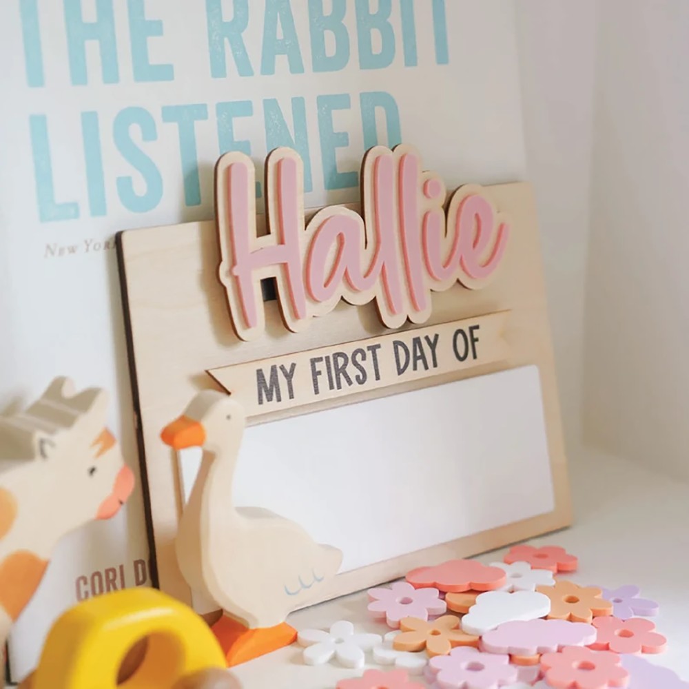 ป้ายชื่อไม้สำหรับวันแรกและวันส - Home Decor Diy บทวิจารณ์และราคา