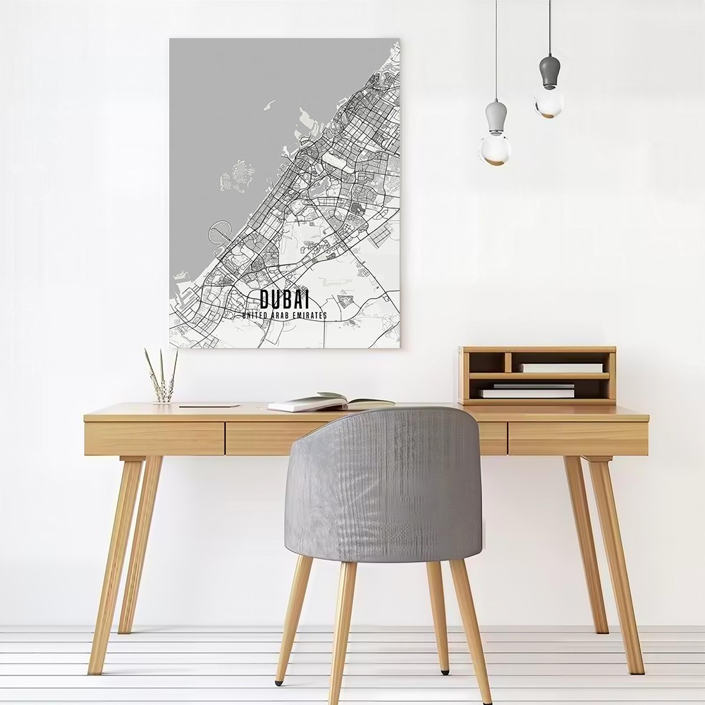 ยูเออี ดูไบแผนที่เมืองโปสเตอร์ - Home Decor Uae บทวิจารณ์และราคา