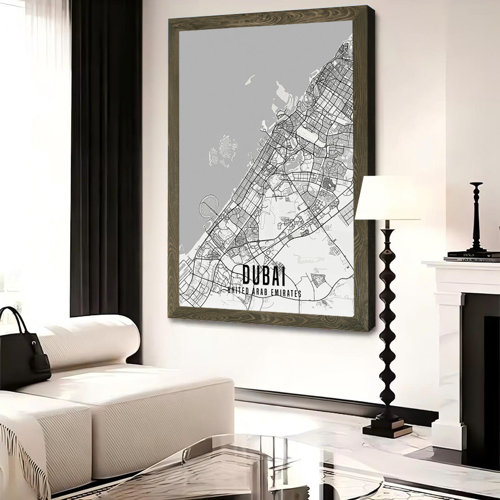 ยูเออี ดูไบแผนที่เมืองโปสเตอร์ - Home Decor Uae บทวิจารณ์และราคา