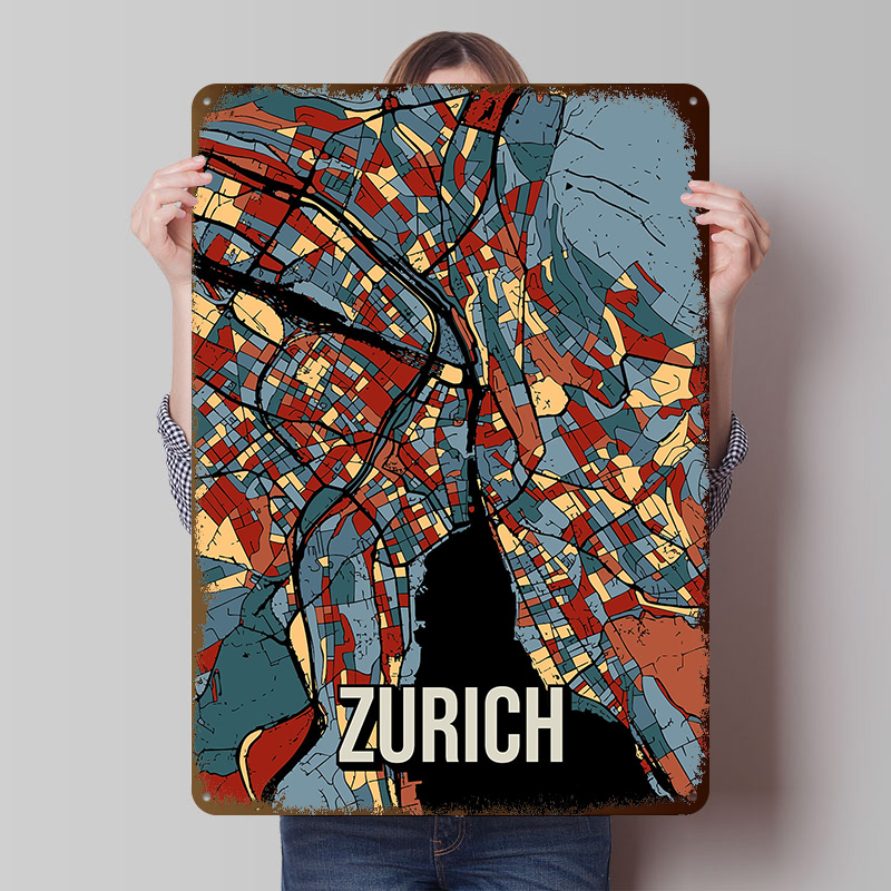 โปสเตอร์แผนที่เมืองซูริก งานศิ - Home Decor Zurich บทวิจารณ์และราคา