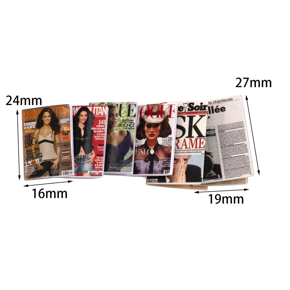6Pcs 1/12 Dollhouse Miniature  - Home Decor Magazine บทวิจารณ์และราคา