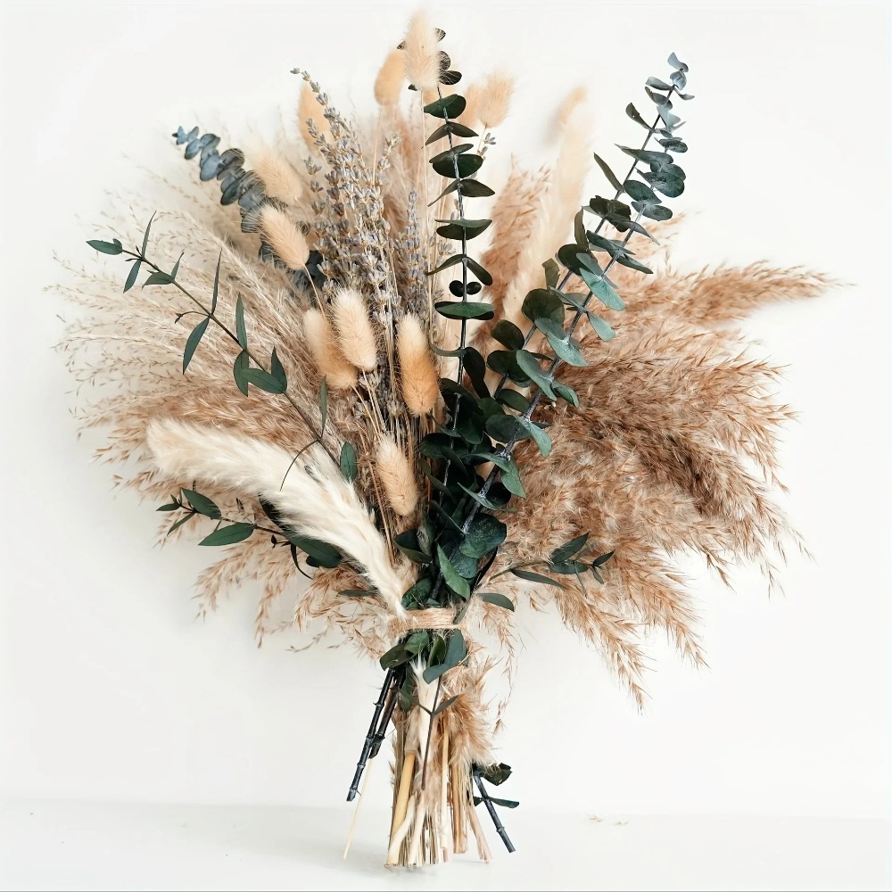 80 ชิ้นดอกไม้แห้งธรรมชาติช่อดอ - Pampas Grass Decor บทวิจารณ์และราคา