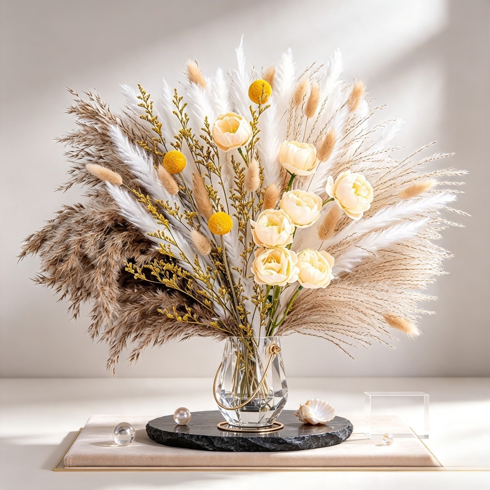 ช่อดอกไม้แห้งผสม, แพมพัสกราส,  - Pampas Grass Decor บทวิจารณ์และราคา