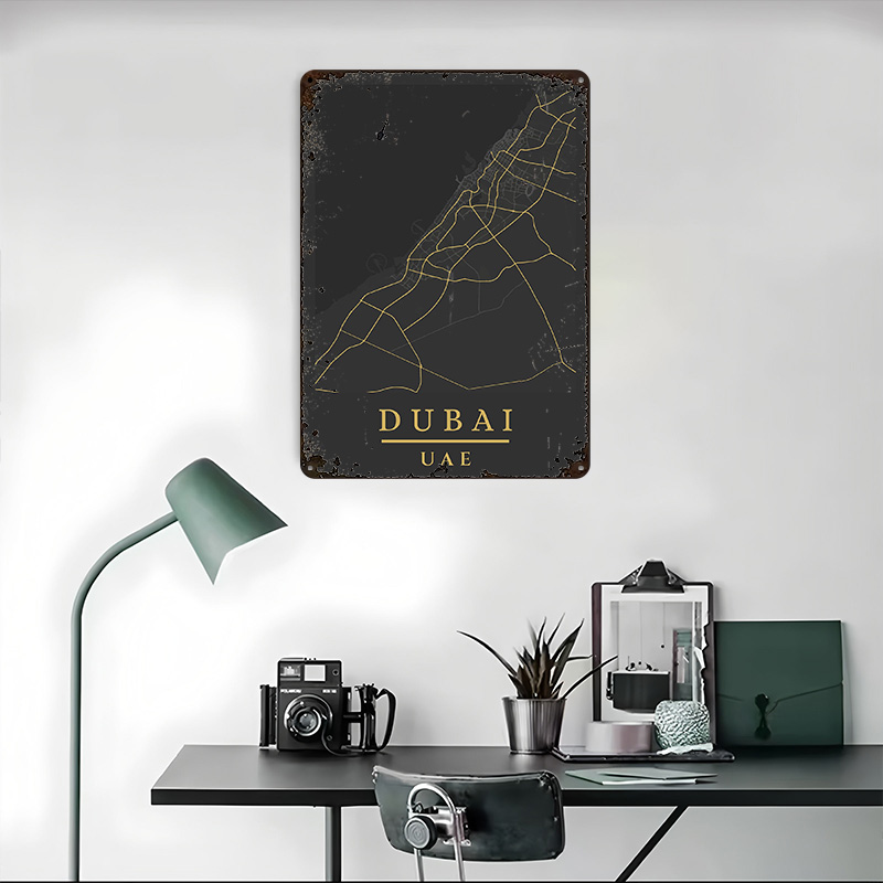 โปสเตอร์พิมพ์ลายแผนที่ดูไบ สหร - Home Decor Uae บทวิจารณ์และราคา
