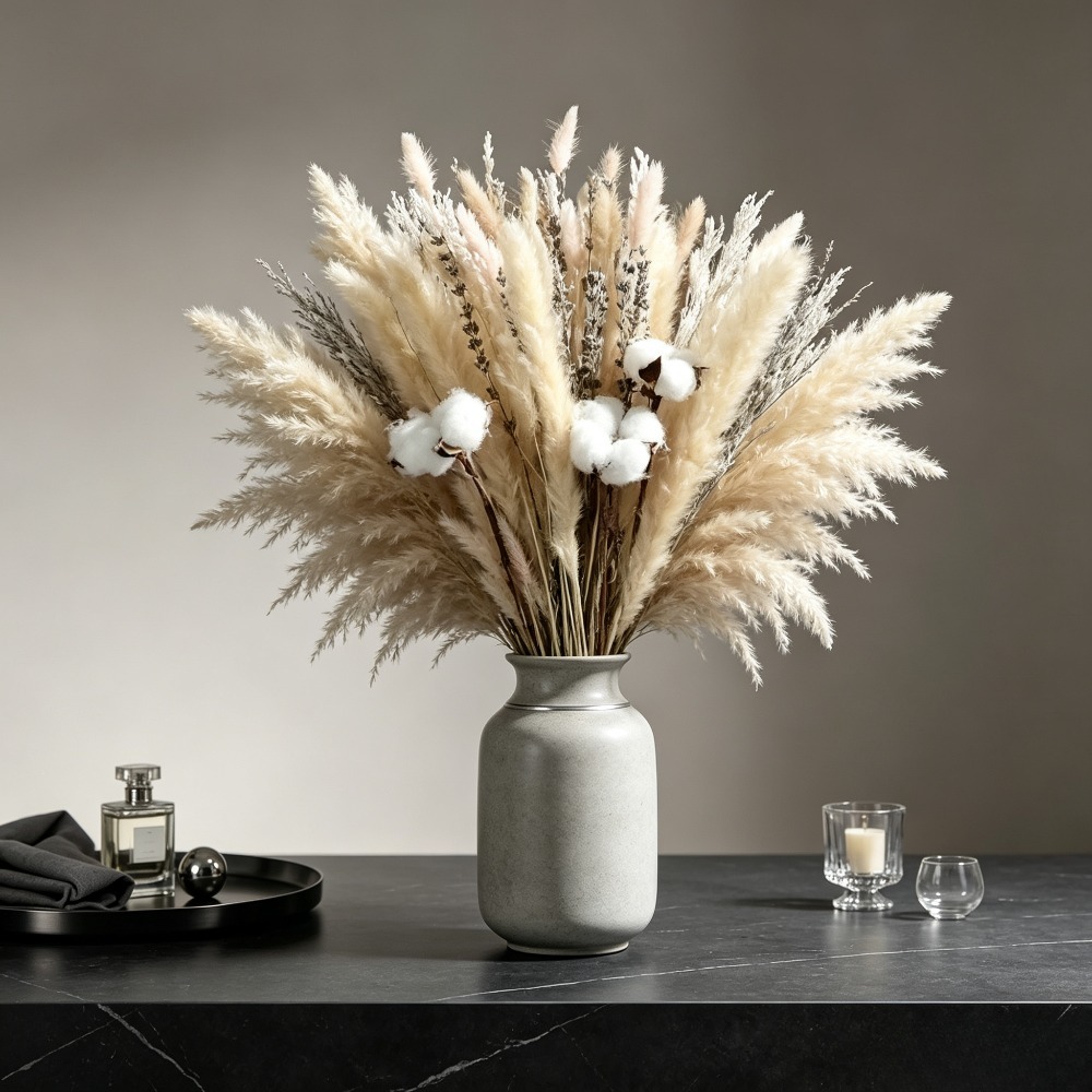 ช่อดอกแพมพัสแห้งธรรมชาติ, ดอกค - Pampas Grass Decor บทวิจารณ์และราคา