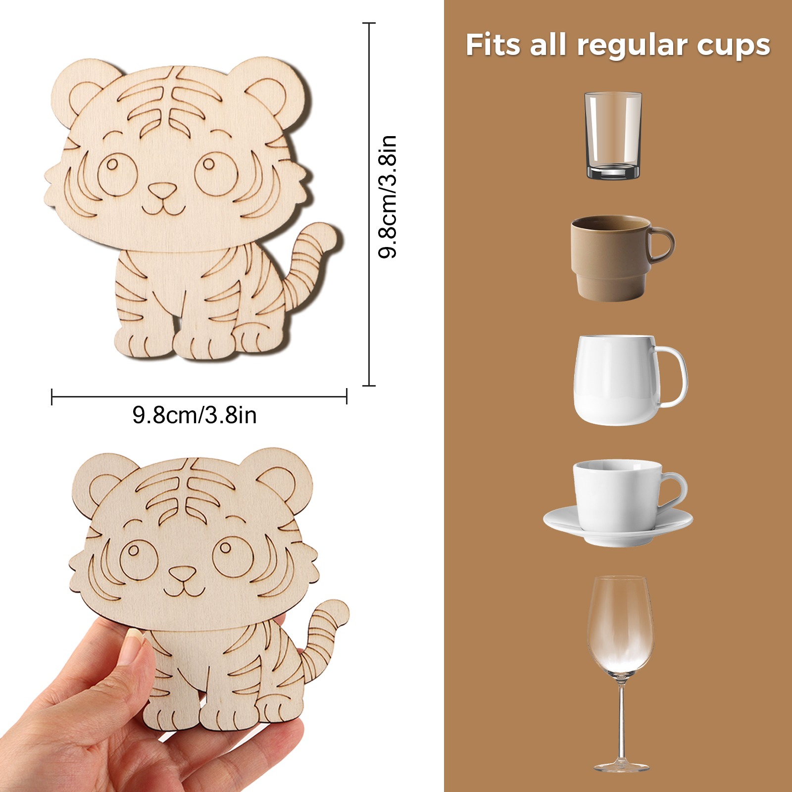 ชุดงานฝีมือไม้รูปเสือ 10 ชิ้น/ - Home Decor Diy บทวิจารณ์และราคา