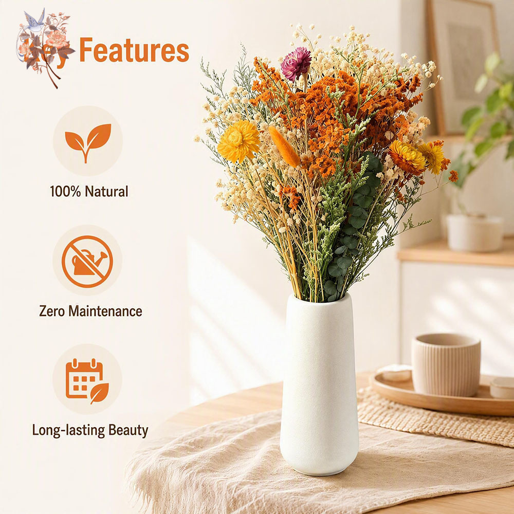 ช่อดอกไม้แห้งฤดูใบไม้ร่วง หญ้า - Pampas Grass Decor บทวิจารณ์และราคา