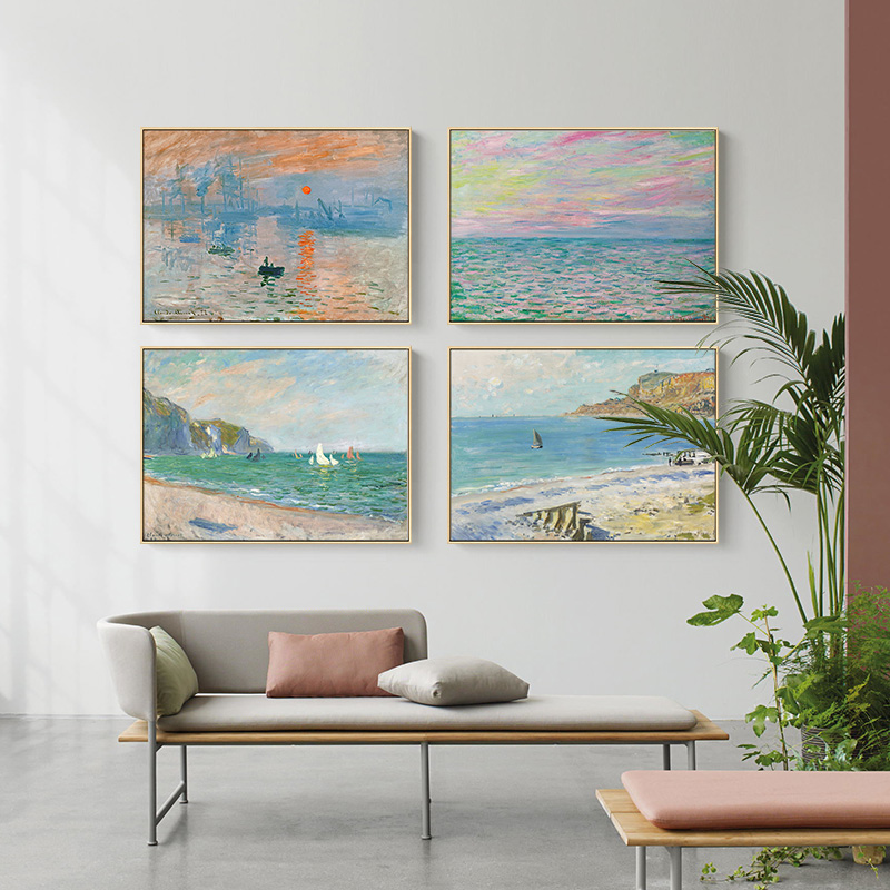 ภาพพิมพ์บนผ้าใบโมเนต์ชื่อดัง ภ - Home Decor Japandi บทวิจารณ์และราคา