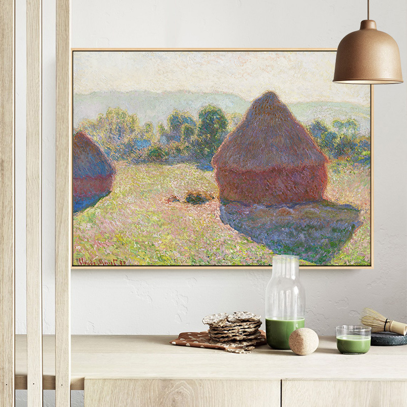 ภาพพิมพ์บนผ้าใบโมเนต์ชื่อดัง ภ - Home Decor Japandi บทวิจารณ์และราคา