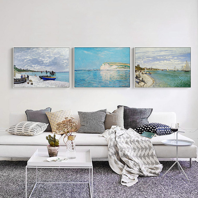 ภาพพิมพ์บนผ้าใบโมเนต์ชื่อดัง ภ - Home Decor Japandi บทวิจารณ์และราคา