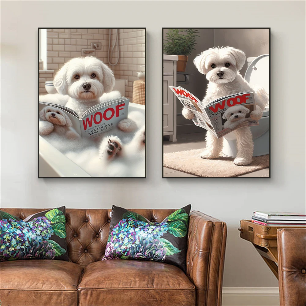 ภาพพิมพ์ติดผนังรูปสุนัขมอลทีสใ - Home Decor Magazine บทวิจารณ์และราคา