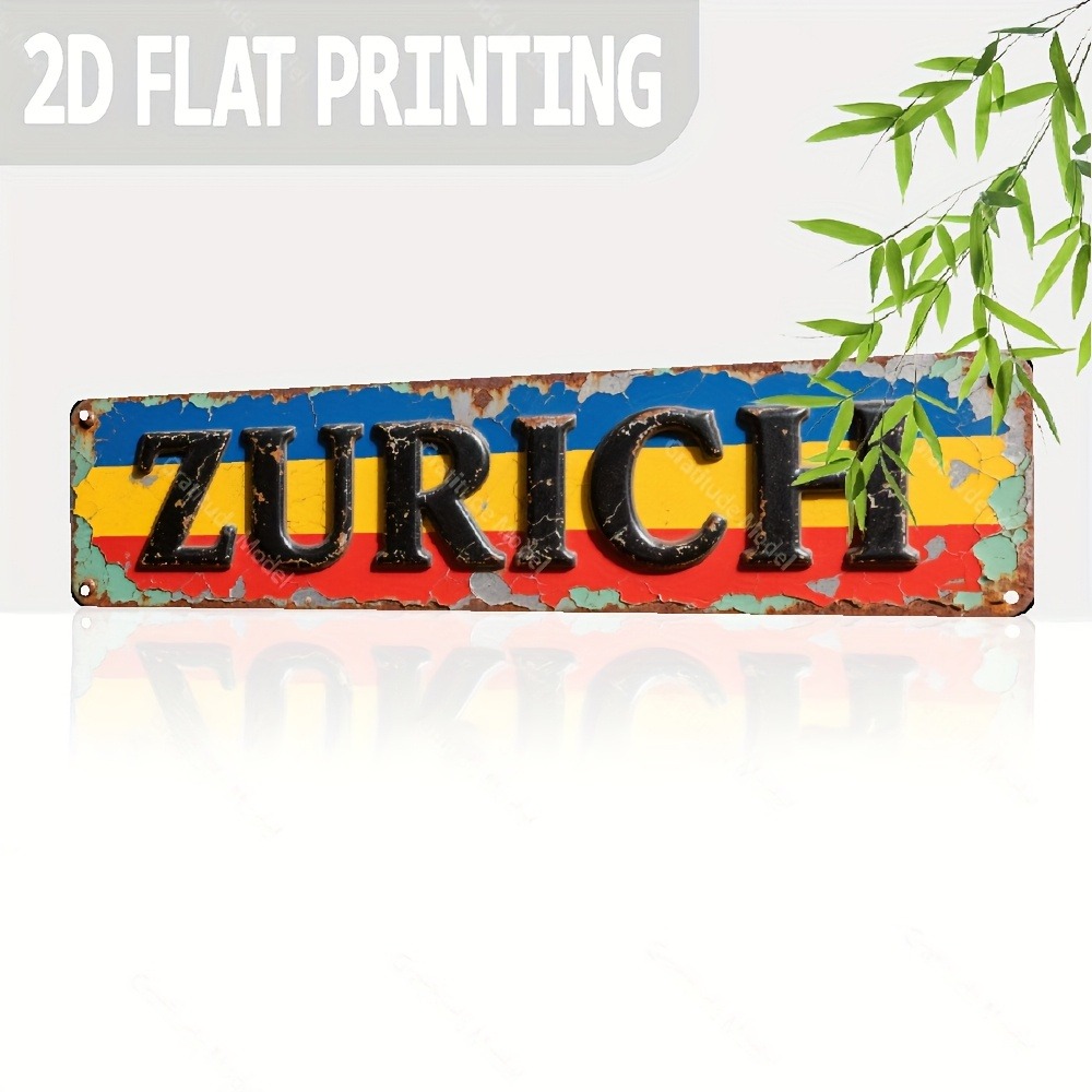 ป้ายซูริคแบบกำหนดเอง 2D แบน 1  - Home Decor Zurich บทวิจารณ์และราคา