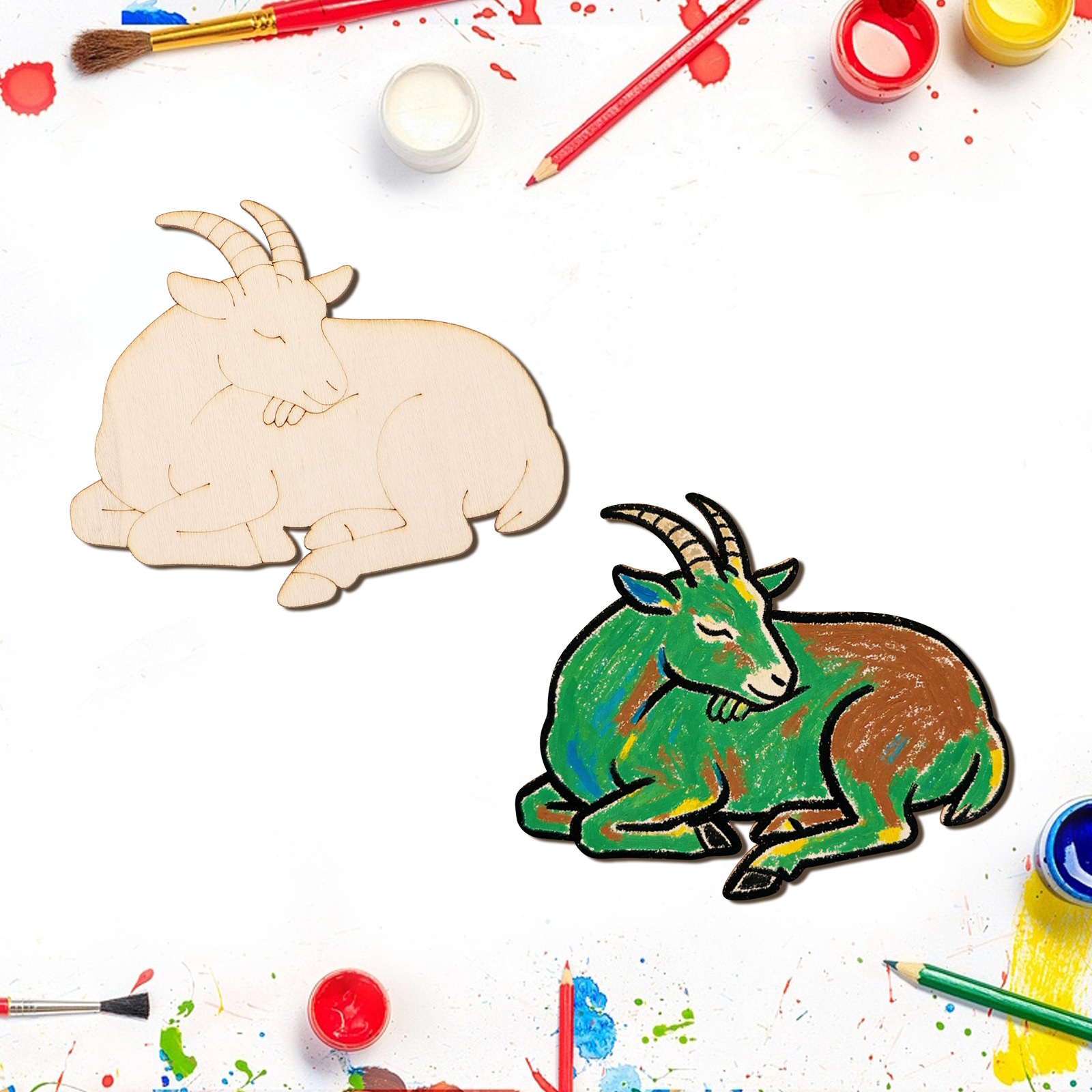 ชุดงานฝีมือไม้แกะสลักรูปแกะ 10 - Home Decor Diy บทวิจารณ์และราคา