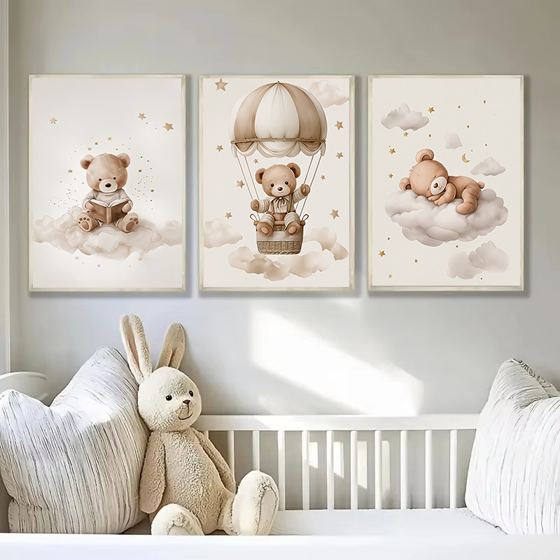 ภาพพิมพ์ผ้าแคนวาสลายหมีเท็ดดี้ - Home Decor Wall Pictures บทวิจารณ์และราคา