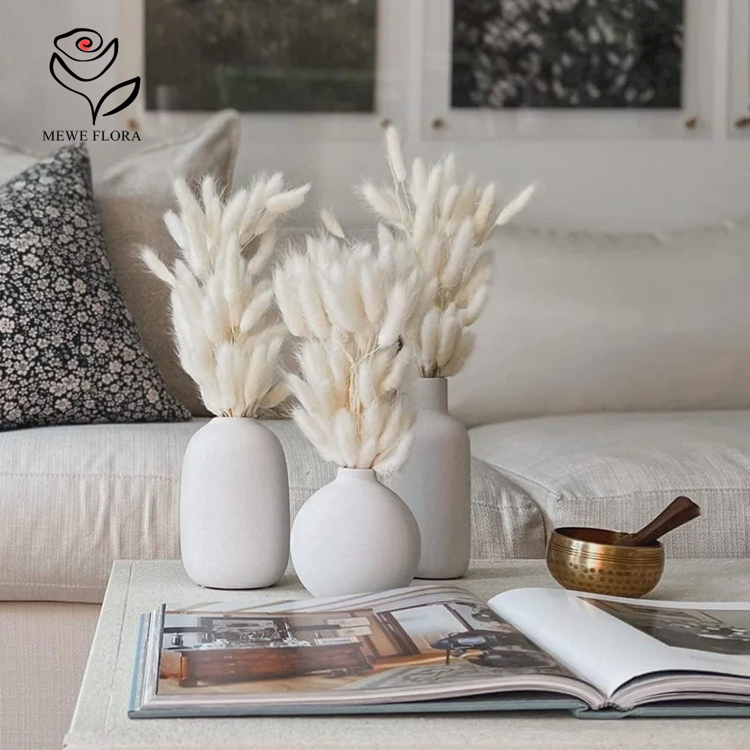 150 ชิ้น หญ้าแพมพัสสีขาวธรรมชา - Pampas Grass Decor บทวิจารณ์และราคา
