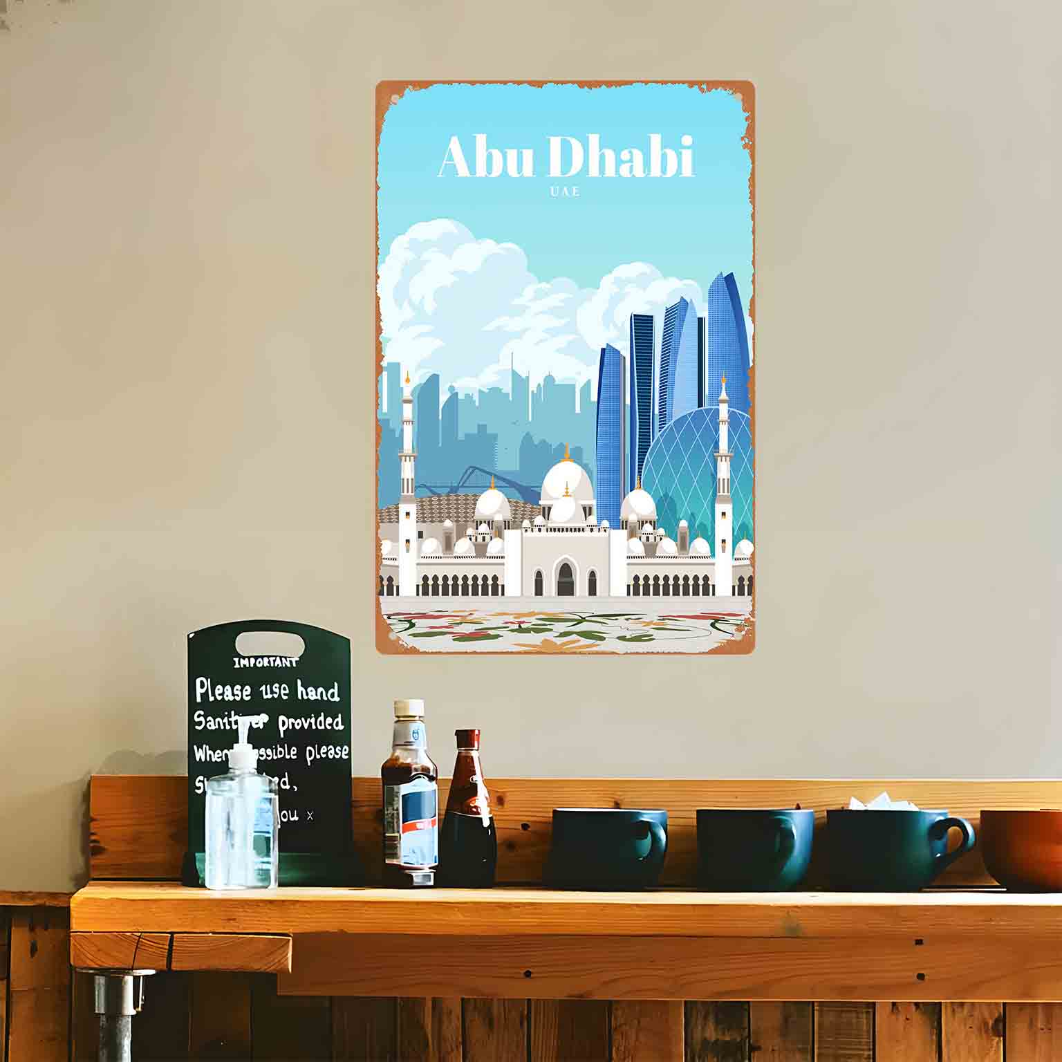 ป้ายโลหะติดผนังลายเส้นขอบฟ้าอา - Home Decor Uae บทวิจารณ์และราคา
